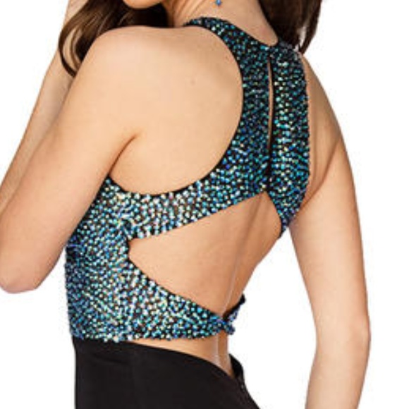 Authentic NEW Vienna 8411 Black Prom Gown - Picture 5 of 7